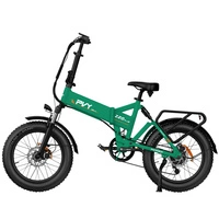 Bicicleta elétrica dobrável PVY Z20 Plus - 500W de potência | Bateria de 14Ah | 31mph de velocidade | 62mi de alcance