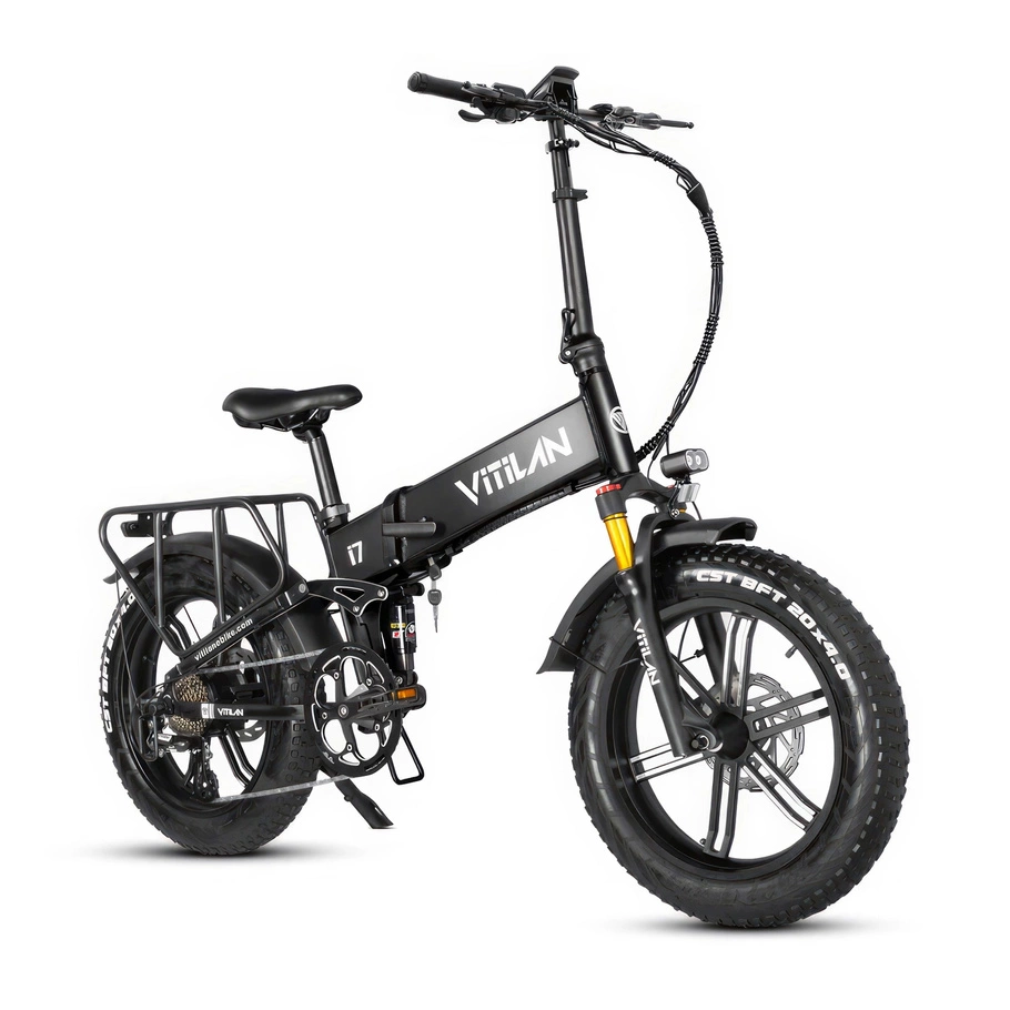 Bicicleta eléctrica dobrável Vitilan I7 Pro 3.0 - Potência 750W | Bateria 16Ah | Velocidade 28mph | Alcance 55mi