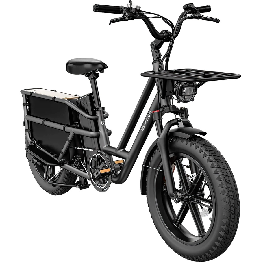 Bicicleta eléctrica de carga Fiido T2 Longtail - 750W Potência | Bateria 20Ah | Velocidade 25mph | Alcance 69mi