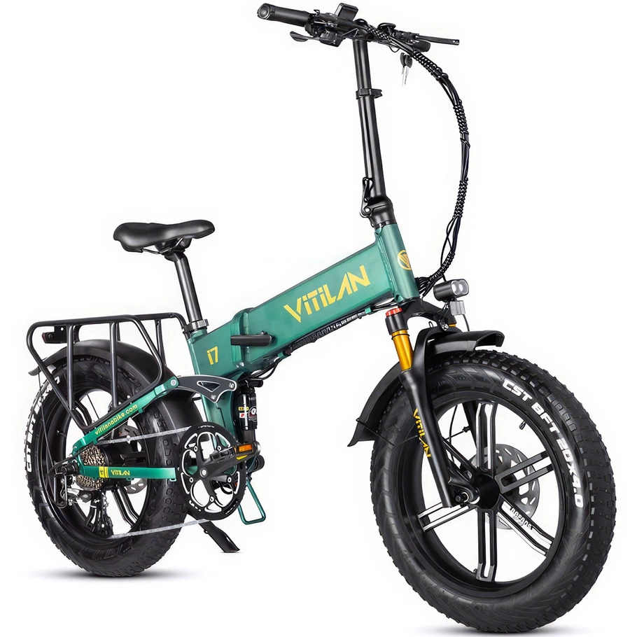 Bicicleta eléctrica dobrável Vitilan I7 Pro 3.0 - Potência 750W | Bateria 16Ah | Velocidade 28mph | Alcance 55mi