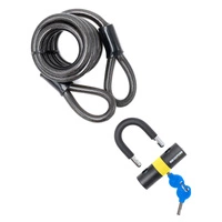 Cabo blindado 2m x 15mm Bloqueio Mini Manilha Oxford Barreira Ebike Trotinete eléctrica