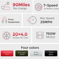 Bicicleta eléctrica ENGWE L20 - Potência 750W | Bateria 13Ah | Velocidade 25mph | Alcance 90mi