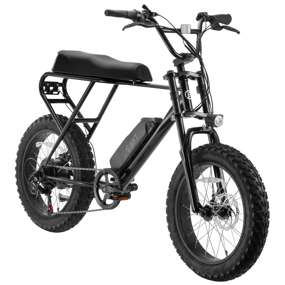Bicicleta elétrica SWFT Zip | Desempenho personalizado | 500W (1000W de pico) de potência | Velocidade de 20 mph | Bateria de 10Ah | Alcance de 37mi | Design de pneu gordo | Transporte estilo chopper